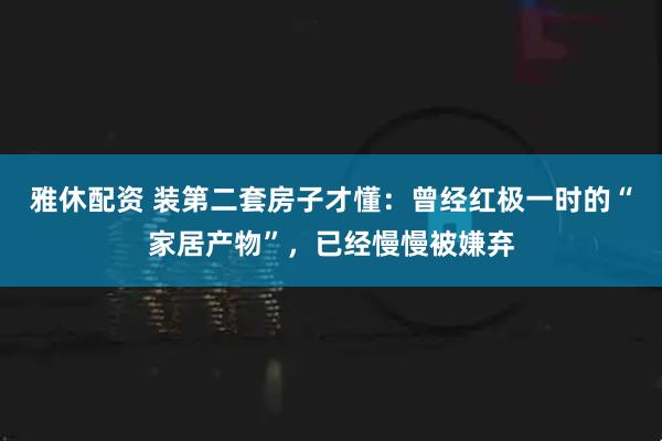 雅休配资 装第二套房子才懂：曾经红极一时的“家居产物”，已经慢慢被嫌弃